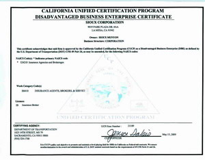 Sioux Corporation is a Cal Trans certified DBE